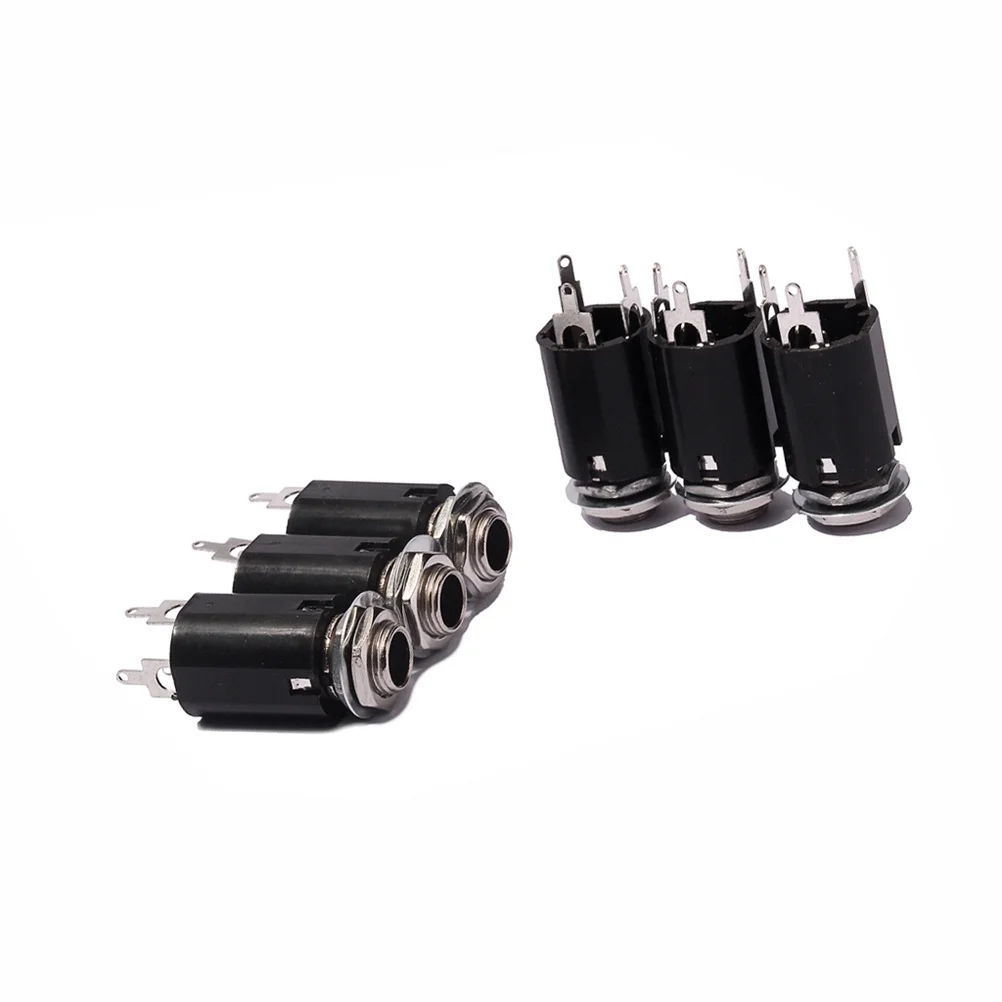 

6 pcs 1/4 Inch 6.35Mm Stereo Endpin Jack Cylinder Output Input Socket For Acoustic Electric Guitar Bass Replacement Instrument