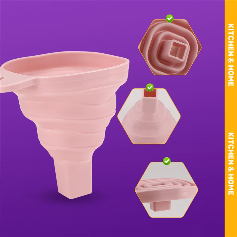 EDT-новинка, силиконовая складная воронка, телескопическая длинная складная воронка для дозирования жидкости, кухонные гаджеты