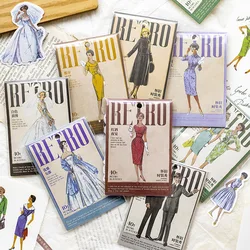 40pcs 향수 패션 쇼 장식 스티커 복고풍 문자 Scrapbooking 재료 라벨 일기 아트 저널 플래너