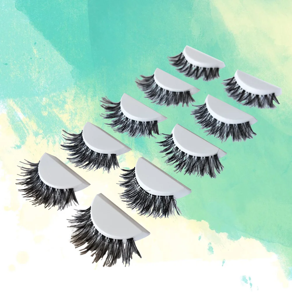 

5 Pairs False Eyelashes Natural Cross Dense Lengthened Lashes Extension for Women Girls Chic Eye Makeup Daily Party