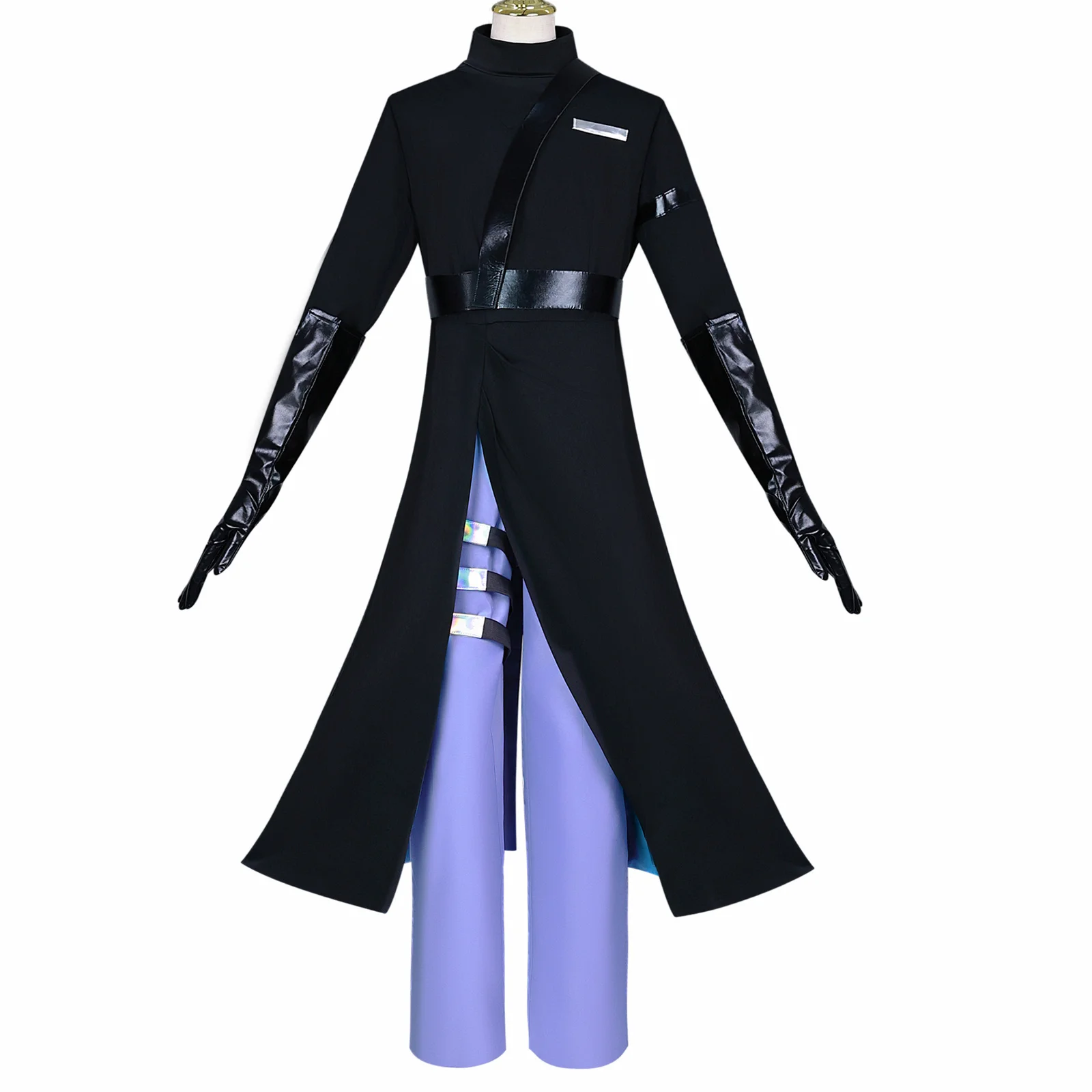 

Ivan Cosplay Costume Alien Anime Ivan Black Coat Uniform with Belt Glove Halloween Carnival Party Costume Set