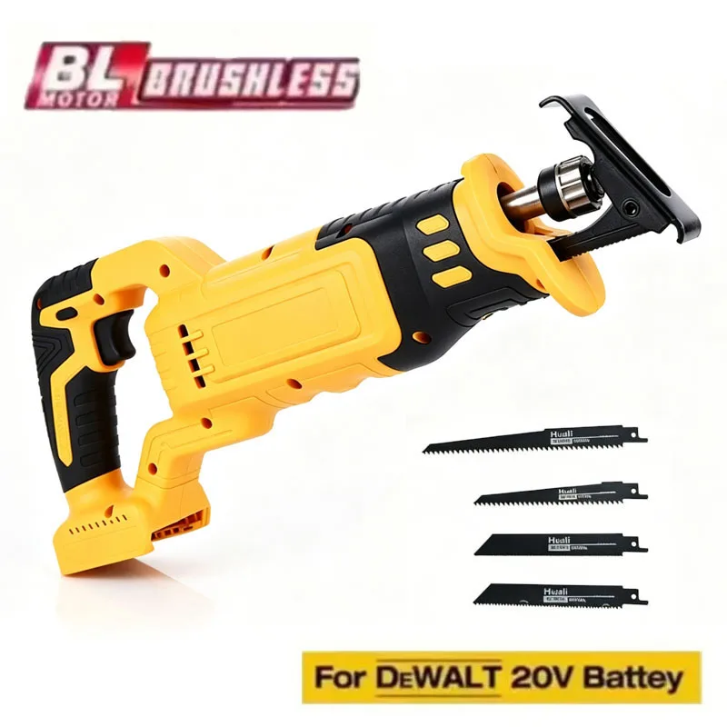 3000W Electric Reciprocating Saw for Dewalt 20V Battery Pin Cordless Handheld WoodCutting Saw Tool(No Battery)