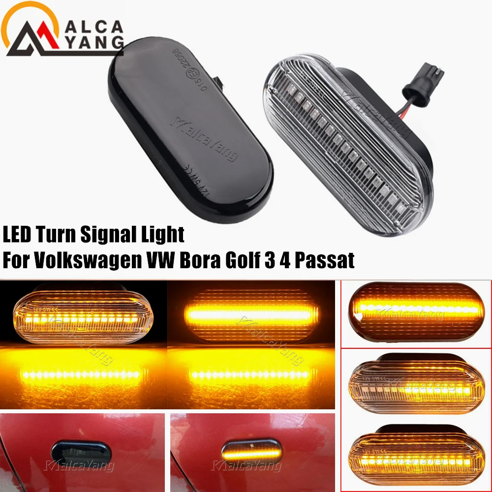 For Volkswagen For VW Bora Golf 3 4 Passat 3BG Polo SB6 SEAT Ibiza Leon Skoda Blinker Light Car Dynamic Side Marker Signal Light