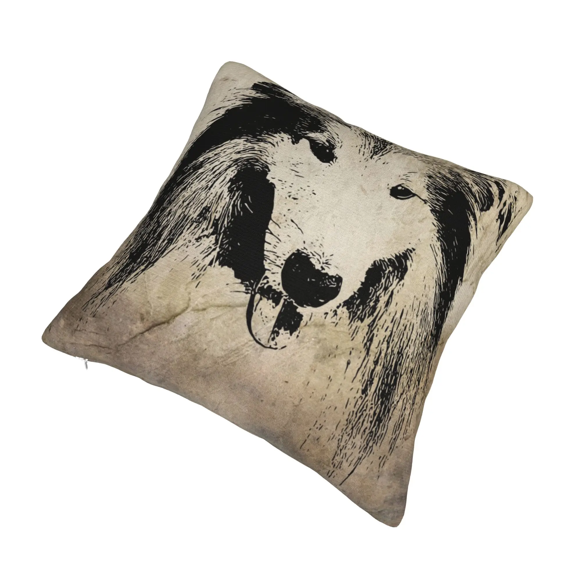 Luxury Kawai Pet Collie Dog Cushion Cover Polyester Animal Pillow Case Decoration