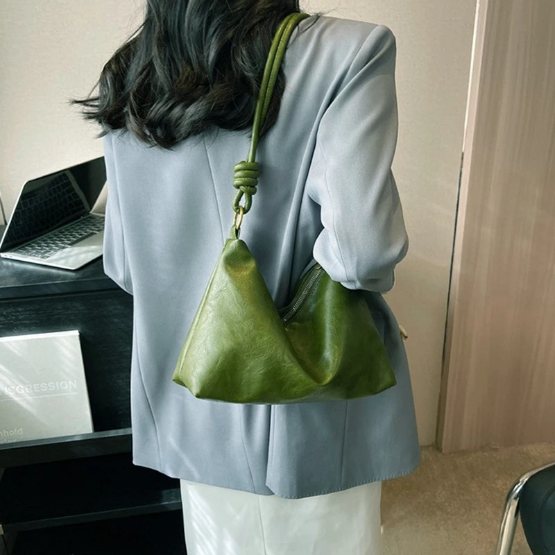 

New Fashionable Women's Bag, High-end Soft Leather Texture, Single Shoulder Bag, Women's Crossbody Bag, Geometric Wide Shoulder