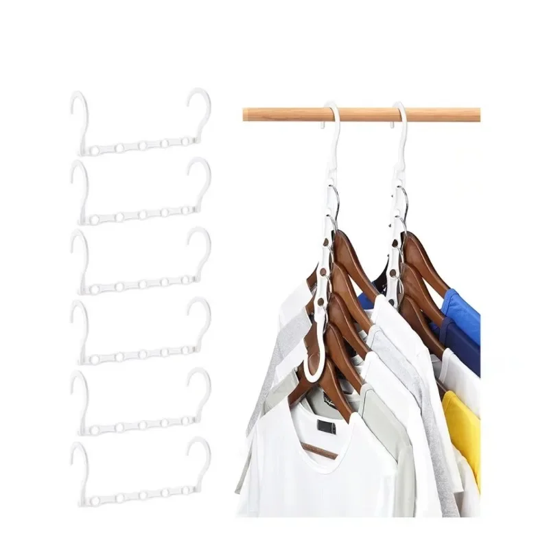 10 Pcs Space Saving Magic Hangers Sturdy Plastic Holder Heavy Clothes Organizer For Dorms Apartments Small Closet