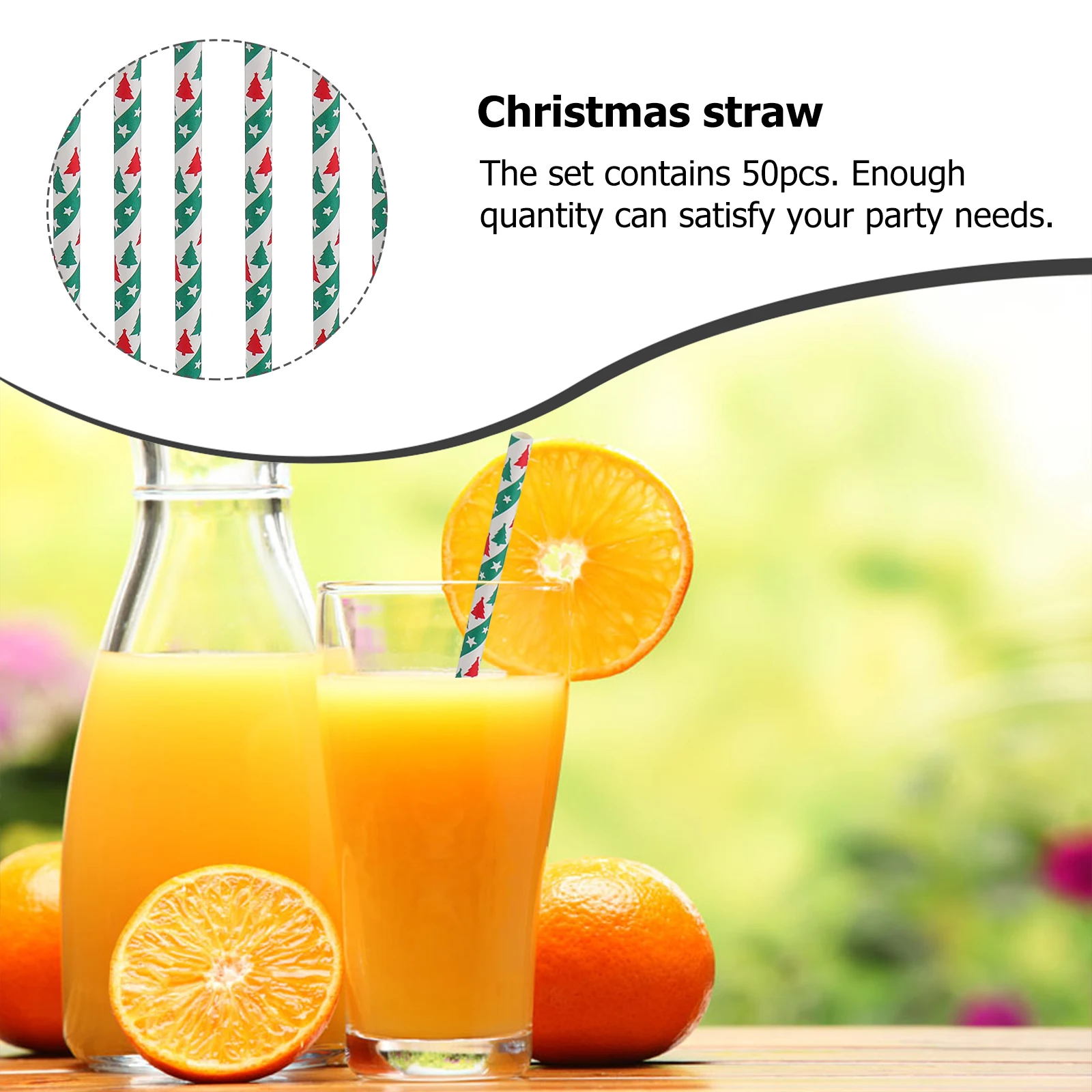 

50 Pcs Christmas Decor Paper Pipet Supplies Festival Green Dots Drinking Decorative