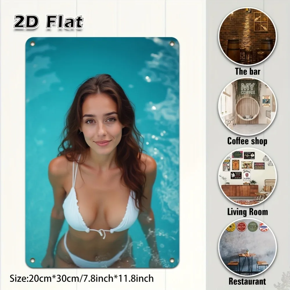 

Fun bikini girl wall art plaque for home, bar, cafe decor. Perfect gift for Halloween & Christmas.