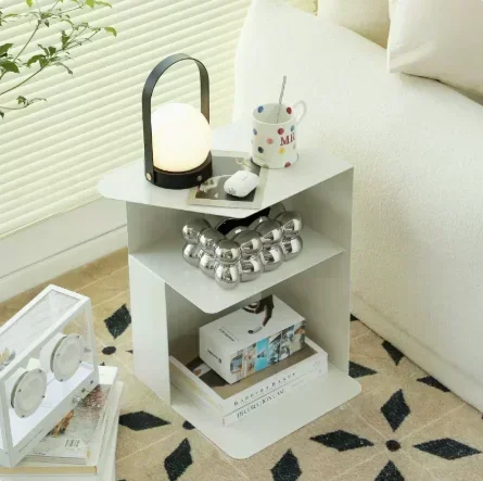 Iron Living Room Home Sofa Side Table Wear-resistant Geometric Coffee Table Bedroom Large-capacity Storage Rack Bedside Tables