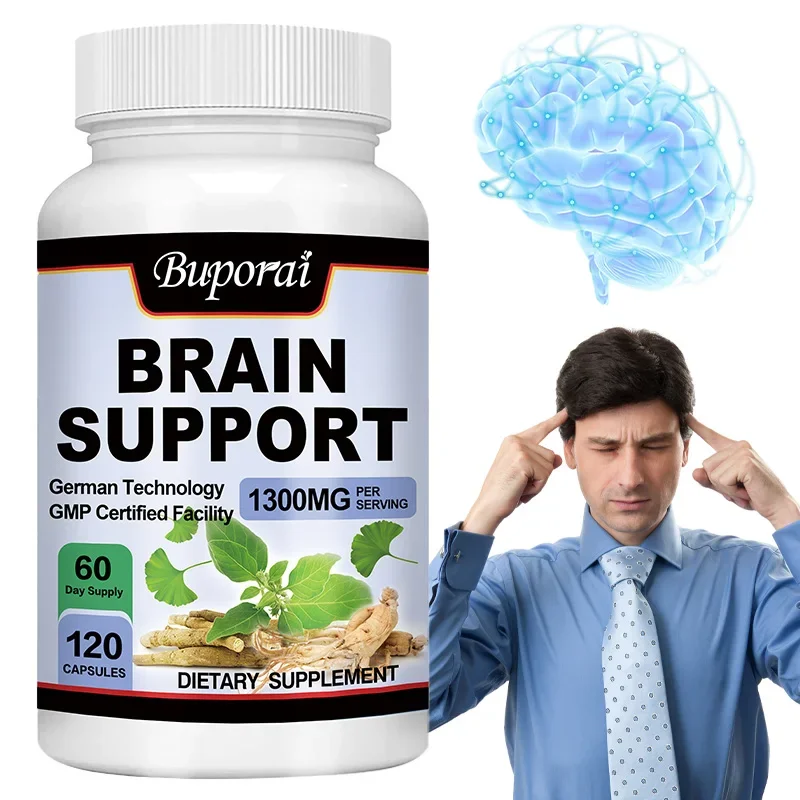 

Brain Support Supplement - Supports Brain and Nervous System Health, Supports Memory and Mental Focus, Improve Cognitive