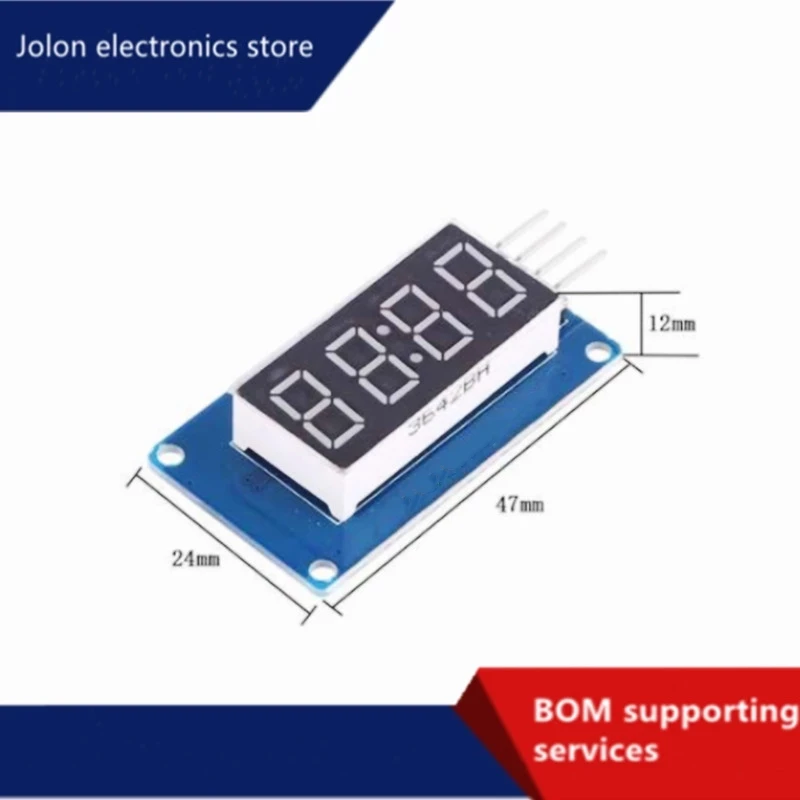 LED Display Module TM1637 for 7 Segments, 4 Drills, Digital Anode Red Meter, 4 Serial Driver Boards