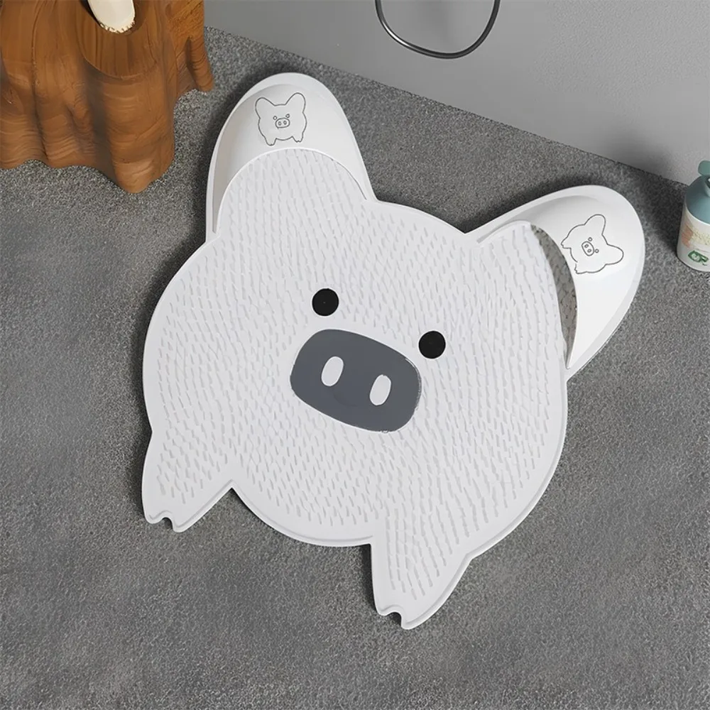 

Cartoon Foot Rubbing Mat Convenient with Suction Cup Bathroom Anti-slip Mat Portable Pig Shaped Massage Mat Shower Floor