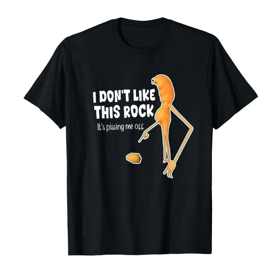 

I Don't Like This Rock Meme T-Shirt Funny Marcus The Worm Graphic Tee Breathable Cotton Crew Neck for Men