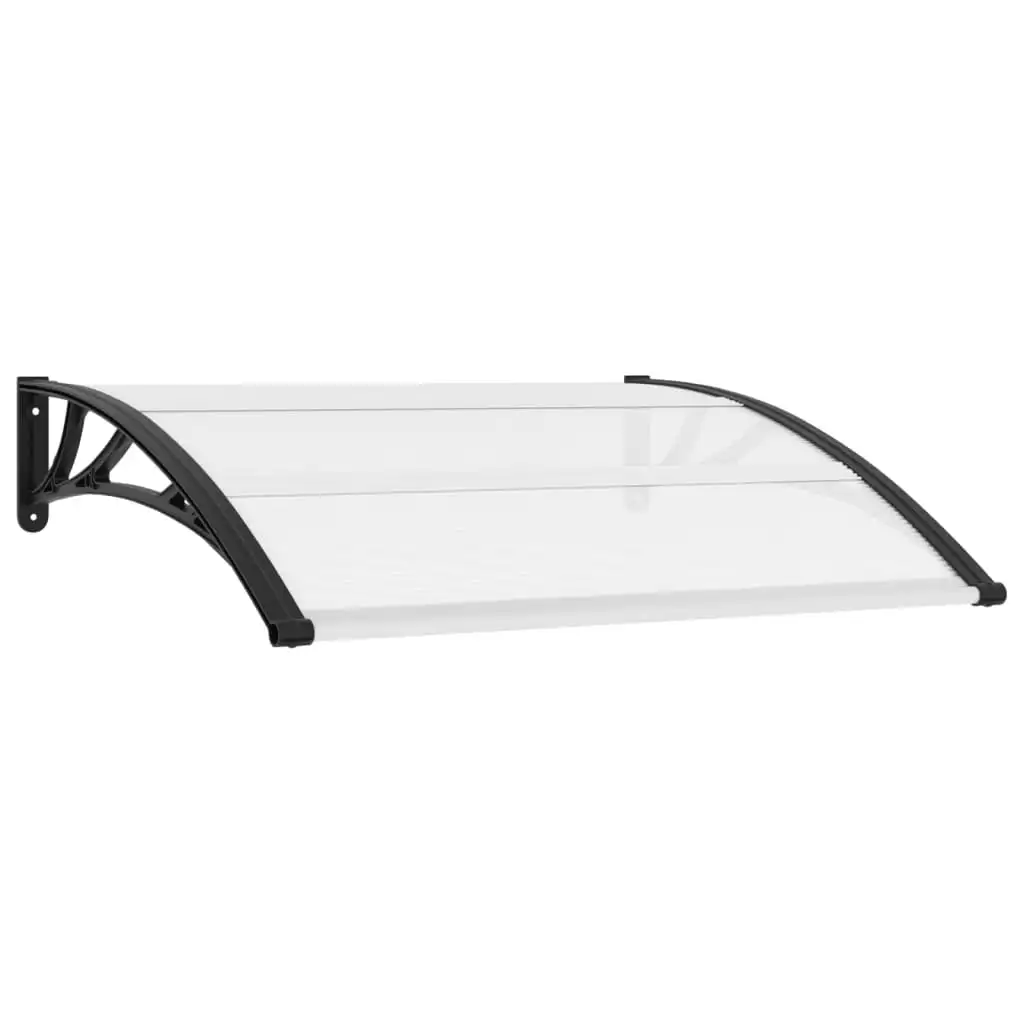 Schwarze und transparente Tür Markise 120x80 cm PC, Außenhof Regenschirm regen feste Oberfläche