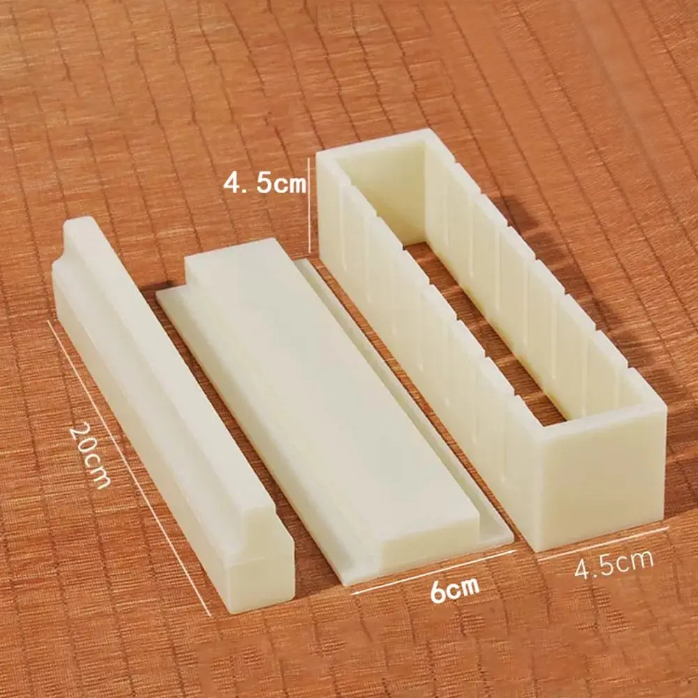 PC 3pc Sushi Maker Equipment Kit Plastic Kimbap Sushi Rolls Mold Round Square Heart-shaped Sushi Making Tools Cake Roll Mold