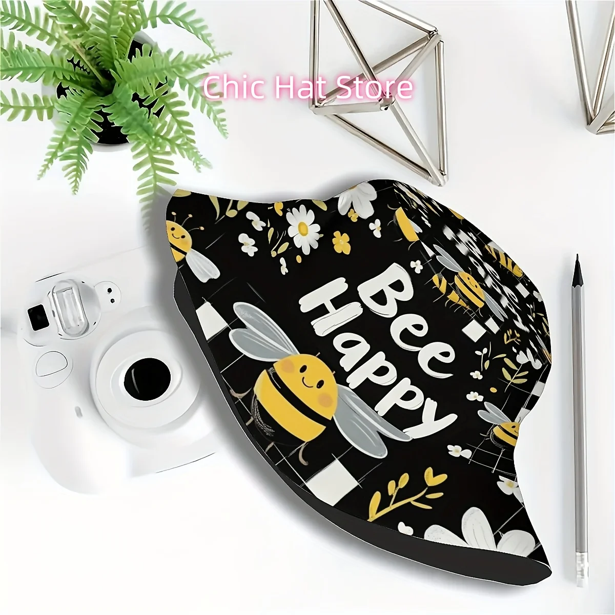 1pc BE Happy Insect Day Cute Insect And Flower Printed Fisherman Hat Suitable for Both Men And Women, Stylish Sun Hat with Fun,