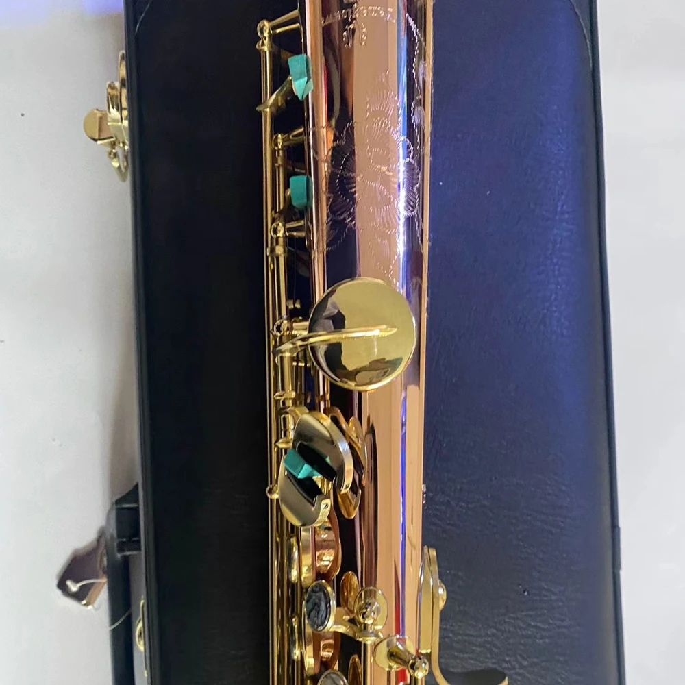 High Quality 992 Soprano saxophone Straight Pipe Flat B Phosphor Copper Gold Key Jazz Musical Instrument with Accessories