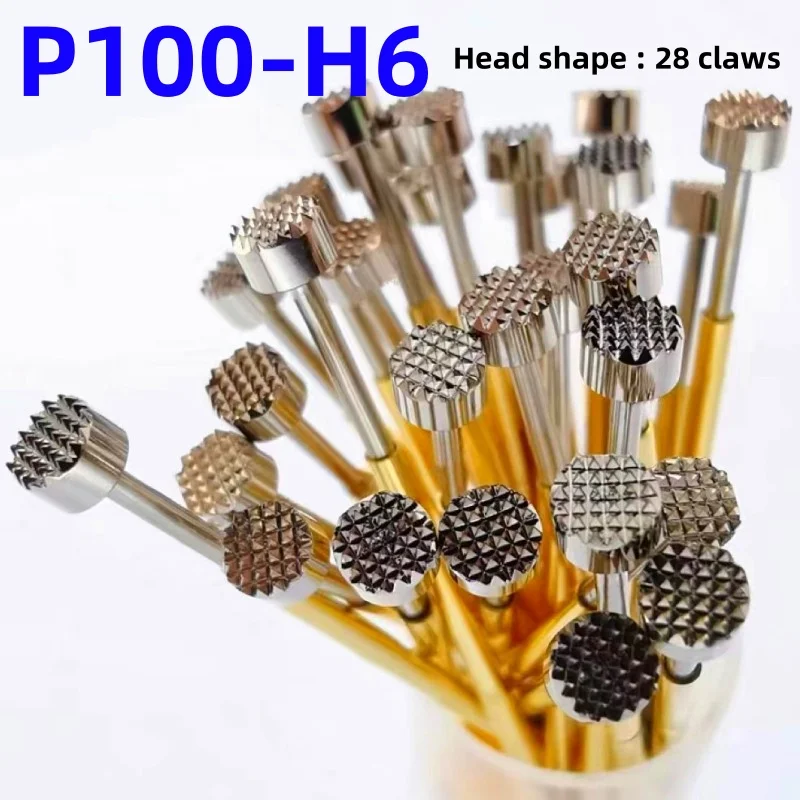 20/100PCS P100-H6 33.35mm 28-claw Plum Blossom Head Dia 3.0mm Needle Spring Test Probe P100-H Dia 1.36mm Circuit Board Test Tool