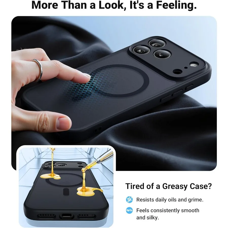 حافظة حماية مغناطيسية كاملة للكاميرا لهاتف iPhone 17 Pro Max 6.9 مع توافق MagSafe عسكري مقاوم للصدمات ومضاد للانزلاق M