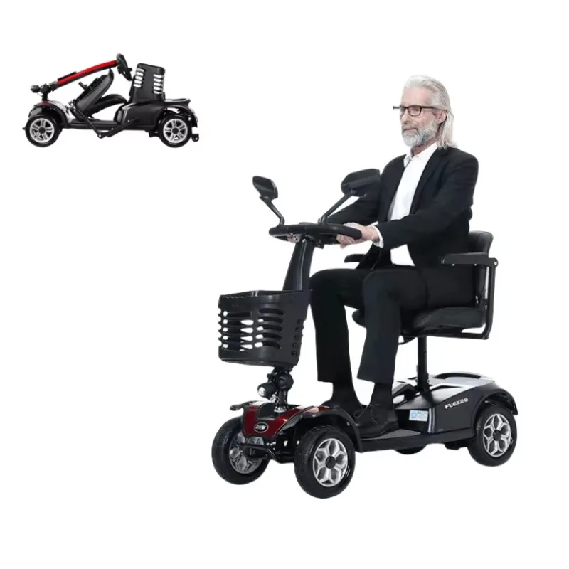 

Портативный легкий складной электрический скутер на четырех колесах для пожилых людей и людей с ограниченными возможностями