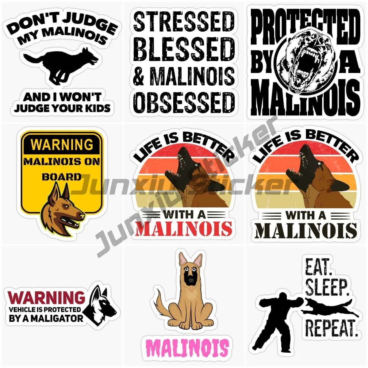 Malinois Dog Sticker for Wall Room Table Fridge Window Motorcycle Off-road Bumper Bicycle Car Helmet Decal Customizable
