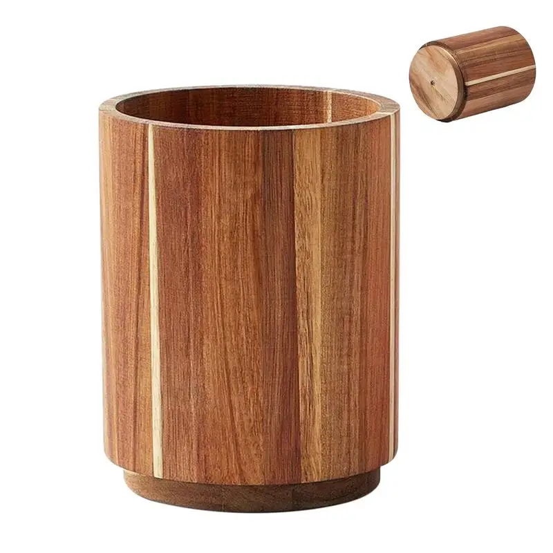 

Wooden Spoon Holder 7.1 Inch Cooking Utensils Holder Large Fork Organizer Cutlery Rack Rotating For Dining Pantry Cabinet Men