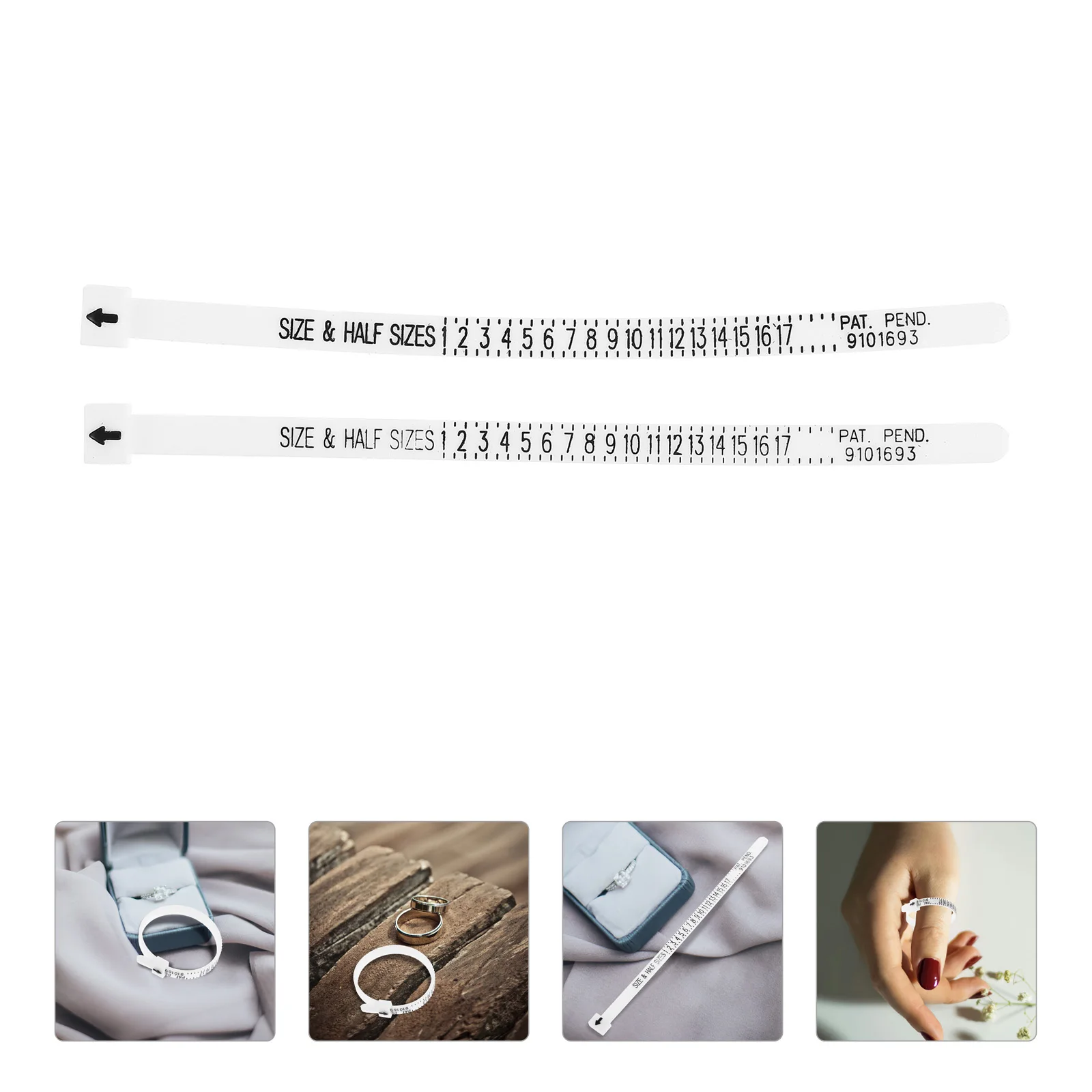 

2pcs Ring Gauge Multisizer Finger Jewelry Sizer Tool Reusable Plastic Ring Measurement Adjustable For Men Women Kids
