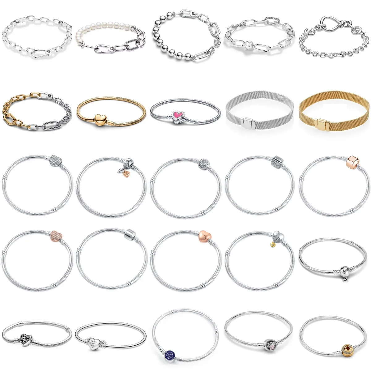 2025 الساخن الأصلي لي سوار صالح لي خرزة ساحرة المرأة غرامة حبة مستديرة شقة الخرزة مجوهرات 925 الفضة النقية الفاخرة المرأة سوار