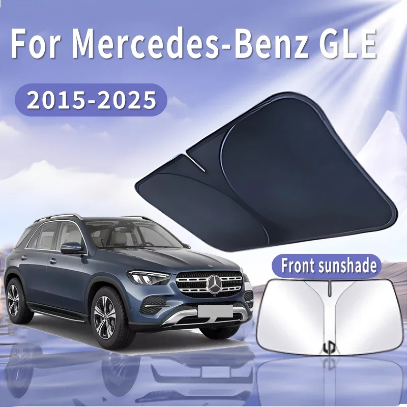 Foldable Car Sun Visor For Mercedes-Benz GLE 2015~2025 Front Windshield Sunshade Heat Insulation Summer Cooling Auto Accessories