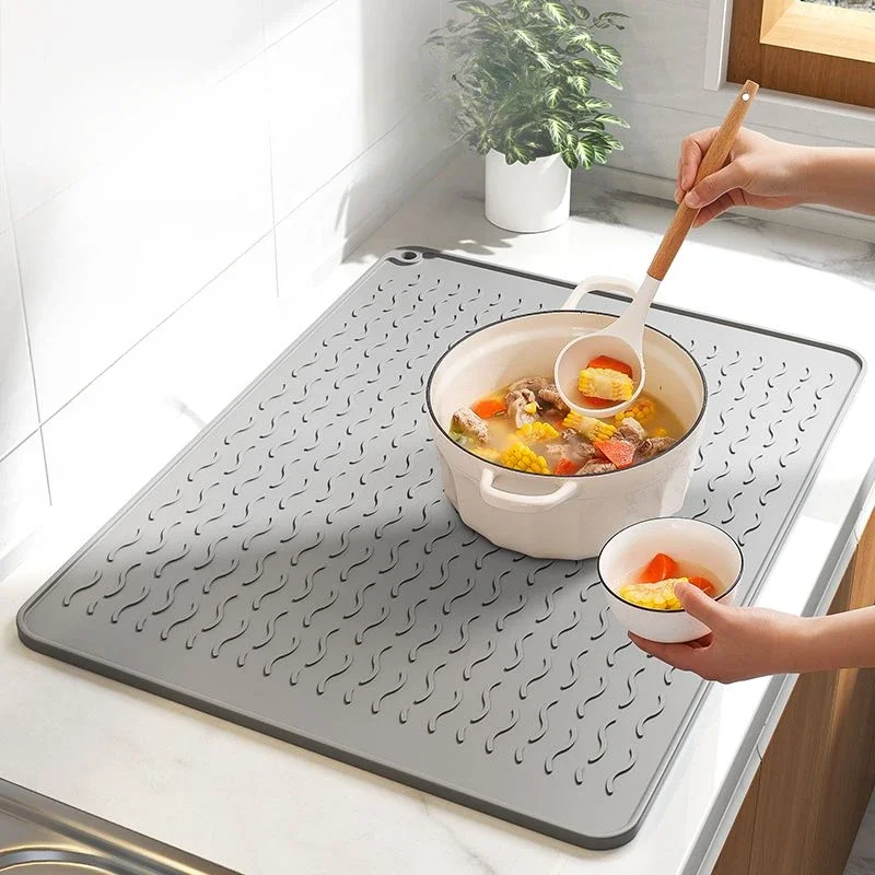 

Silicone Heat Insulation Drain Mats, Kitchen Protection, Countertop Pad, Cutting Board, Non-Slip Mat, High Temperature, Anti-Hot