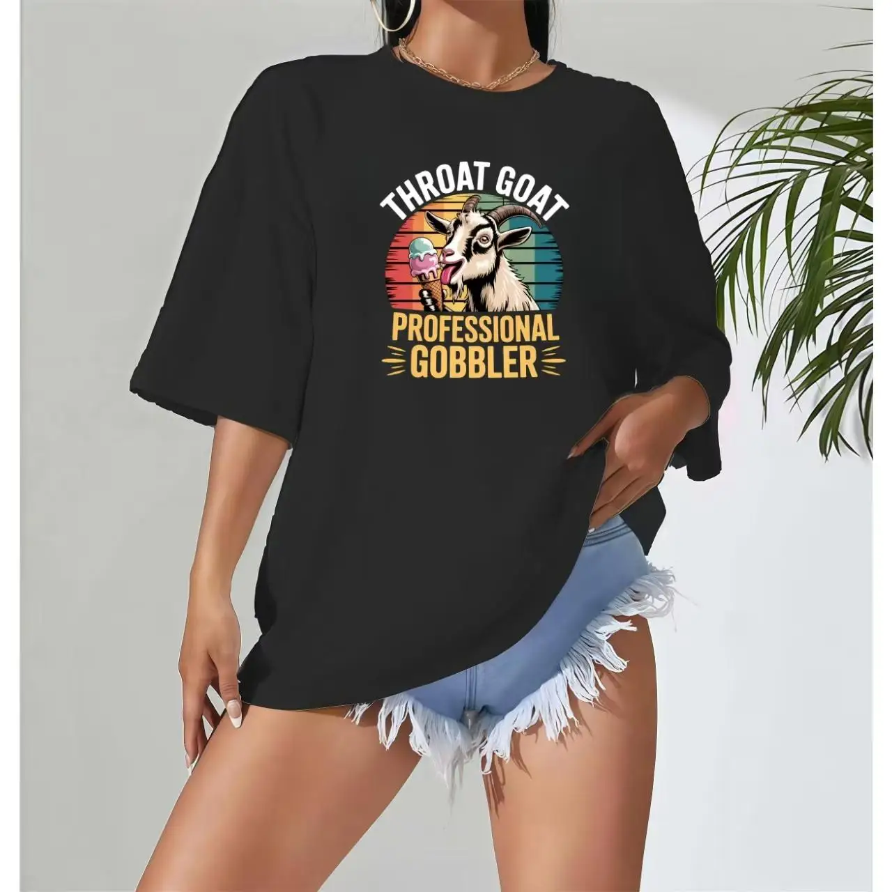 

Quirky Tee Featuring A Professional Ice - Cream - Gobbling Goat