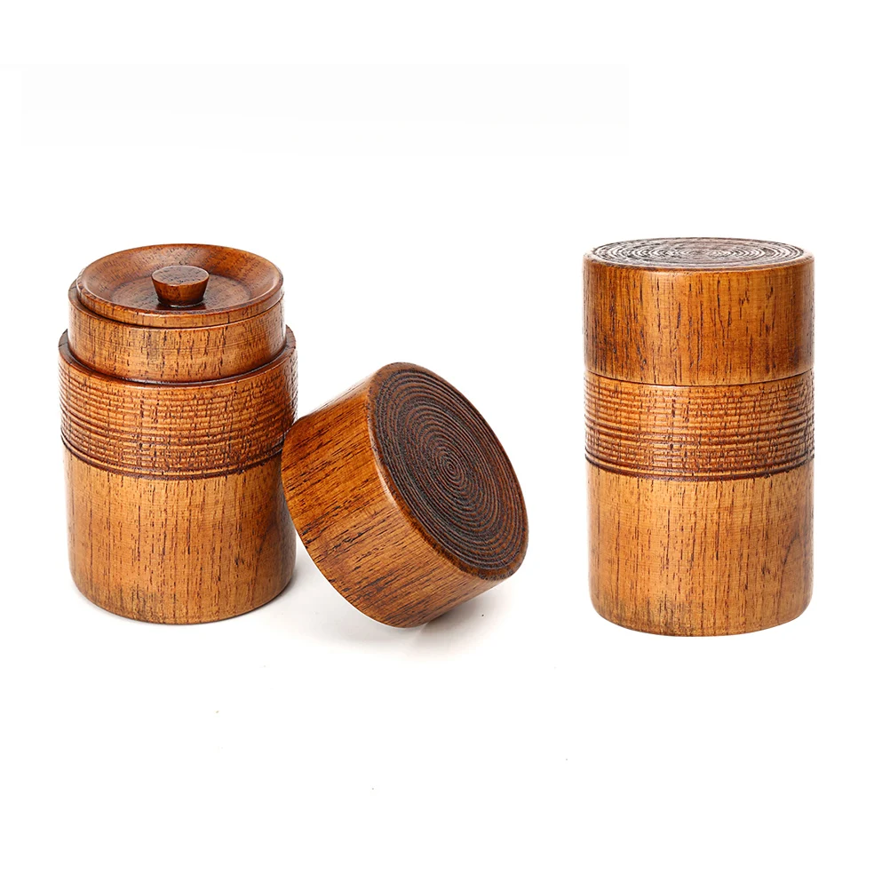 

Tea Bucket Sealed Jar Multifunctional Container Mini Wood Wooden Vintage Sealing -friendly