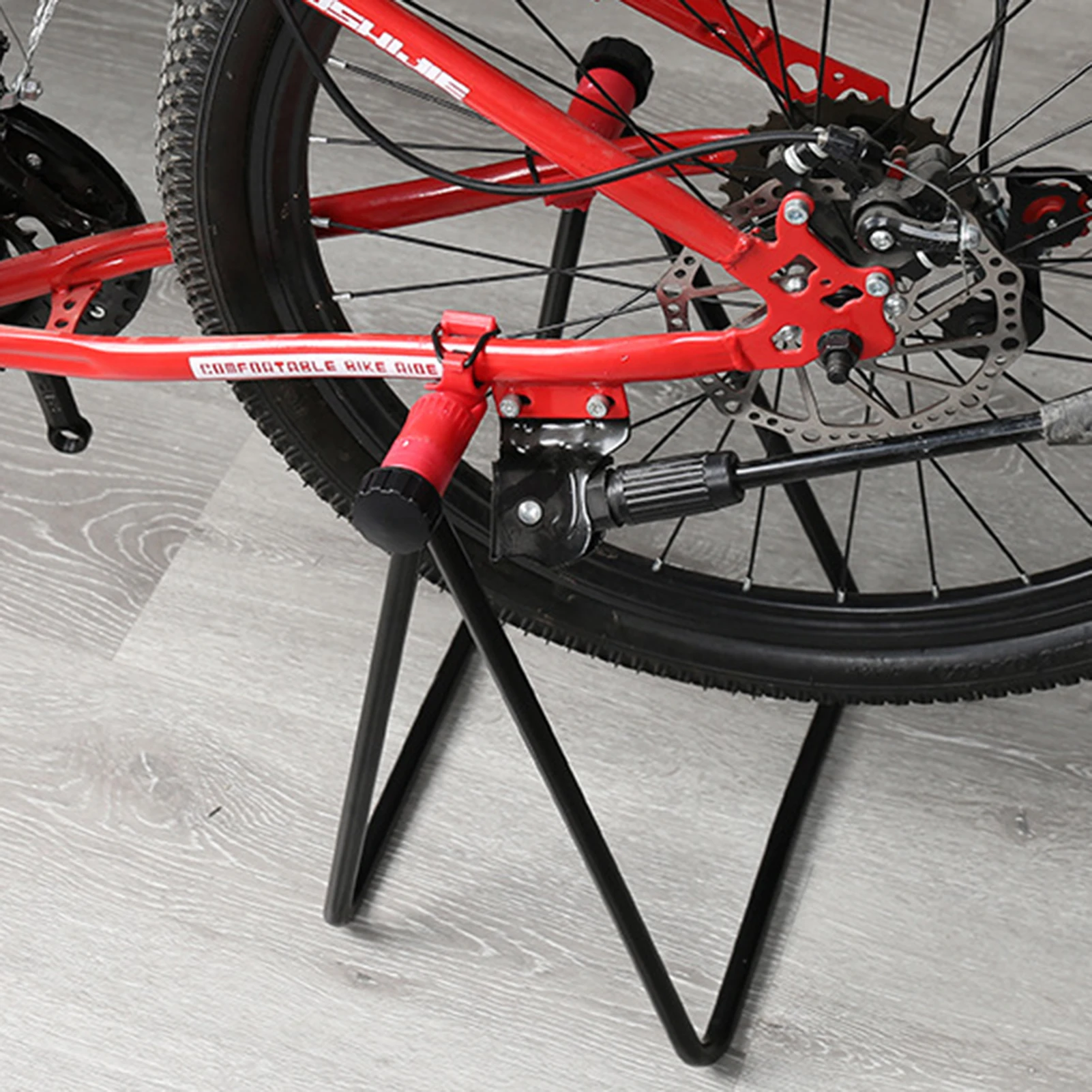 

Bicycle Triangle Stand Indoor Parking Display Repair Rack Stable Floor Mount Holder for Bike Storage and Maintenance