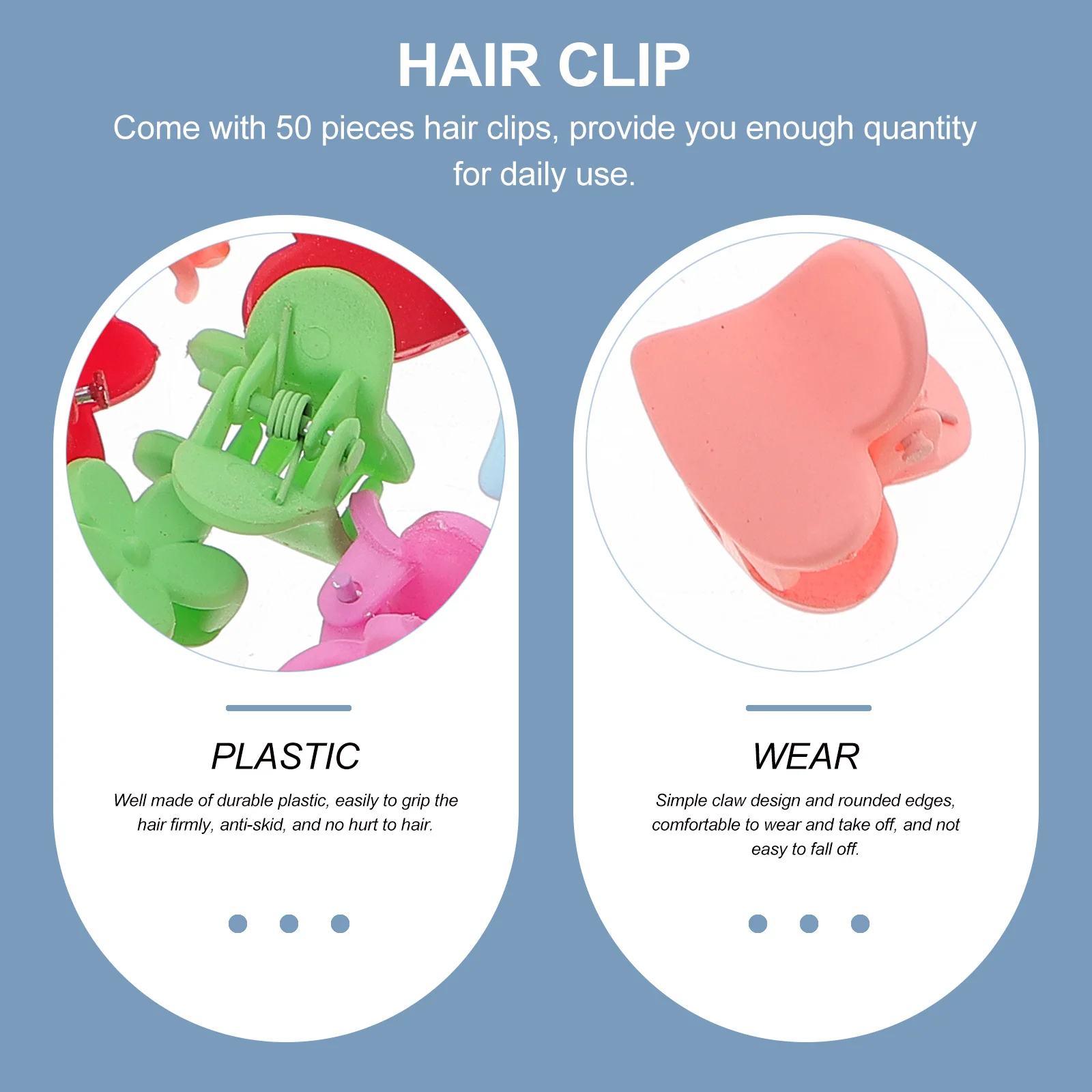 

50Pcs Girl Hair Claw Clips Small Flower Star Heart Crown Jaw Barrettes for Kids Teens Durable Anti-Skid Design