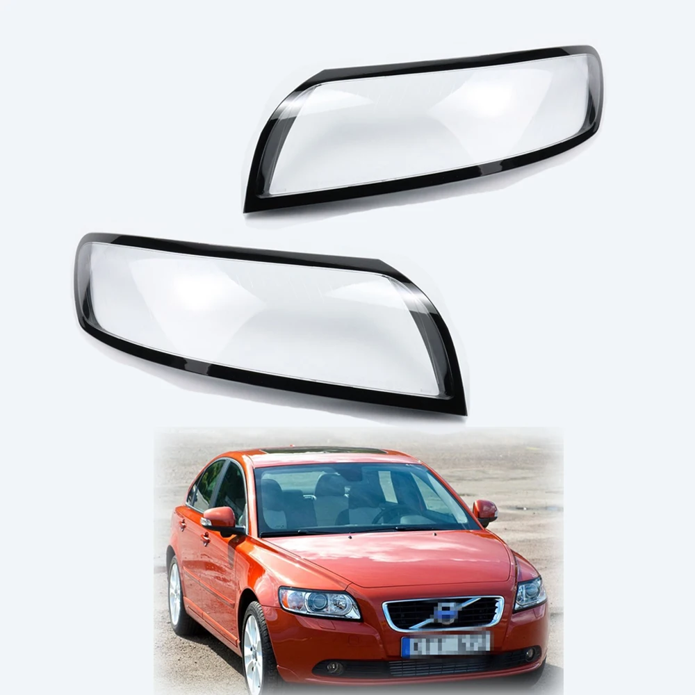

For Volvo S40 2007 2008 2009 2010 2011 2012 Car Headlight Lens Cover Headlamp Shell Pair