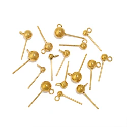 20Pcs Stainless Steel 3/4/5/6mm Ball Stud Earrings With Jump Rings 2Style for DIY Earrings Jewelry Making Accessories Findings
