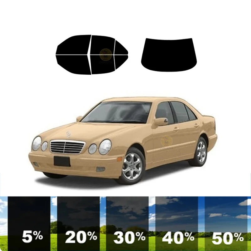 

Предварительно вырезанная съемная тонировочная пленка для окон для автомобиля, 100% УФ-изоляция, углерод ﻿ Для MERCEDES-BENZ E-CLASS 4 DR SEDAN 1996-2002 гг.