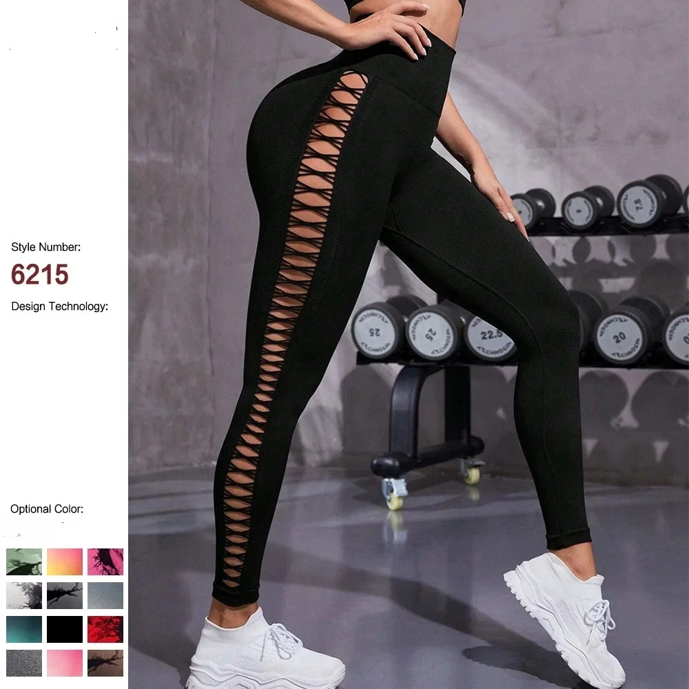 

Seamless Tie-Dyed Leggings Running Pants Naked Feeling Leggings High Waist Hollow Sports Women Fitness Running Yoga Pants