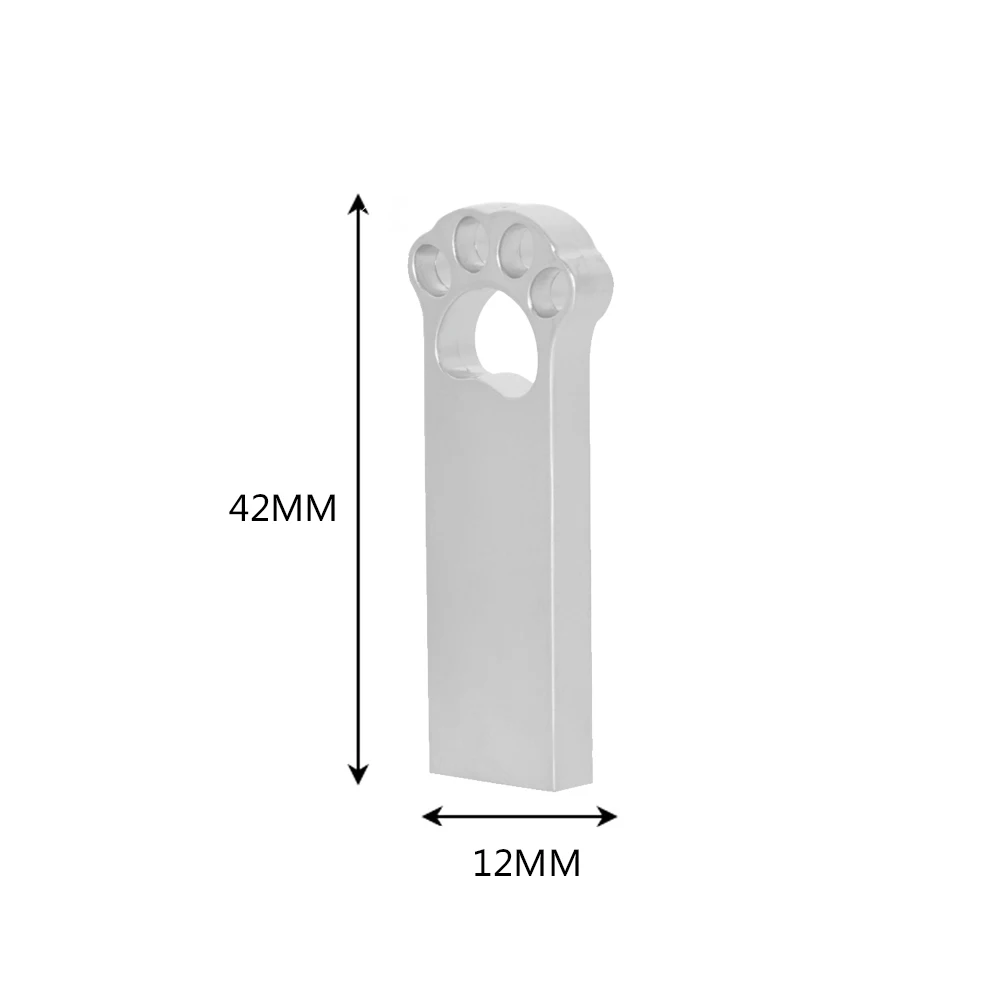 Oltre 10 pezzi Logo gratuito Simpatico USB 2.0 Pendrive Piccola zampa di gatto Chiavetta USB Personalizzabile 16 GB 32 GB 64 GB Pen Drive Gadget regalo