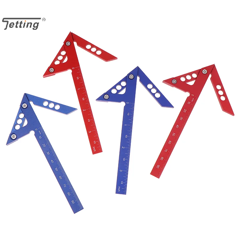 Aluminum Alloy Angle Center Leaning Ruler 45 Degree Triangular Arrow Right Angle Positioning Ruler 90 Degree Angle Ruler