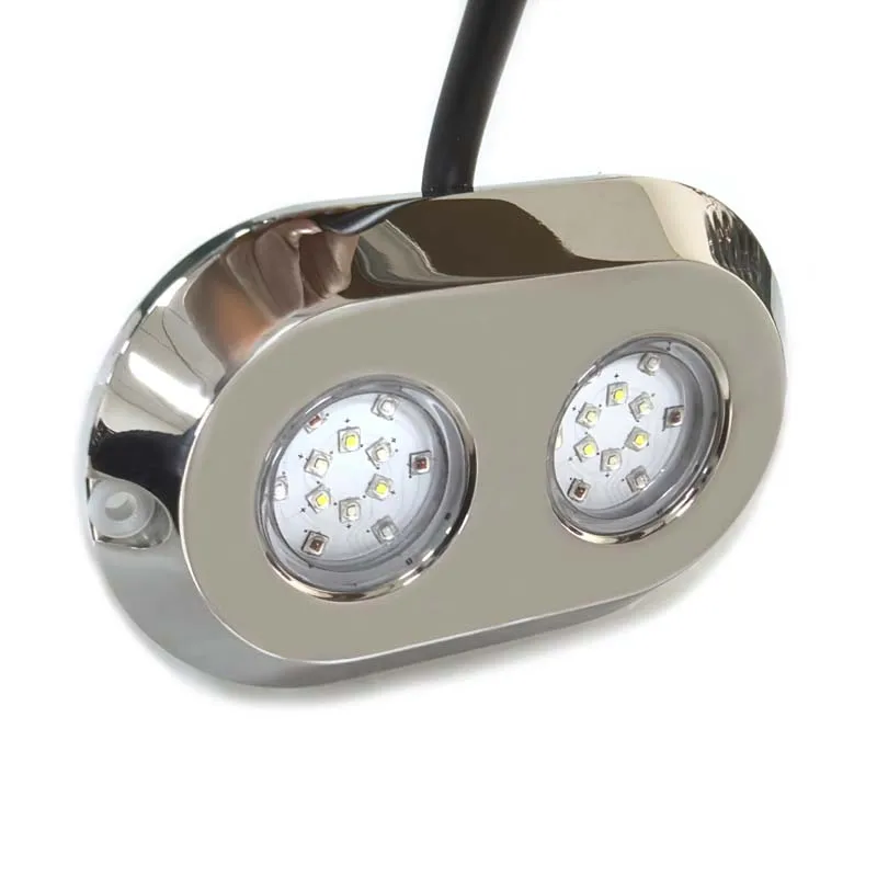 

WEIKEN 316L Stainless Steel 120W RGBW 12V DC Underwater Marine Lights Surface Mount LED Boat Yacht Dock Lights