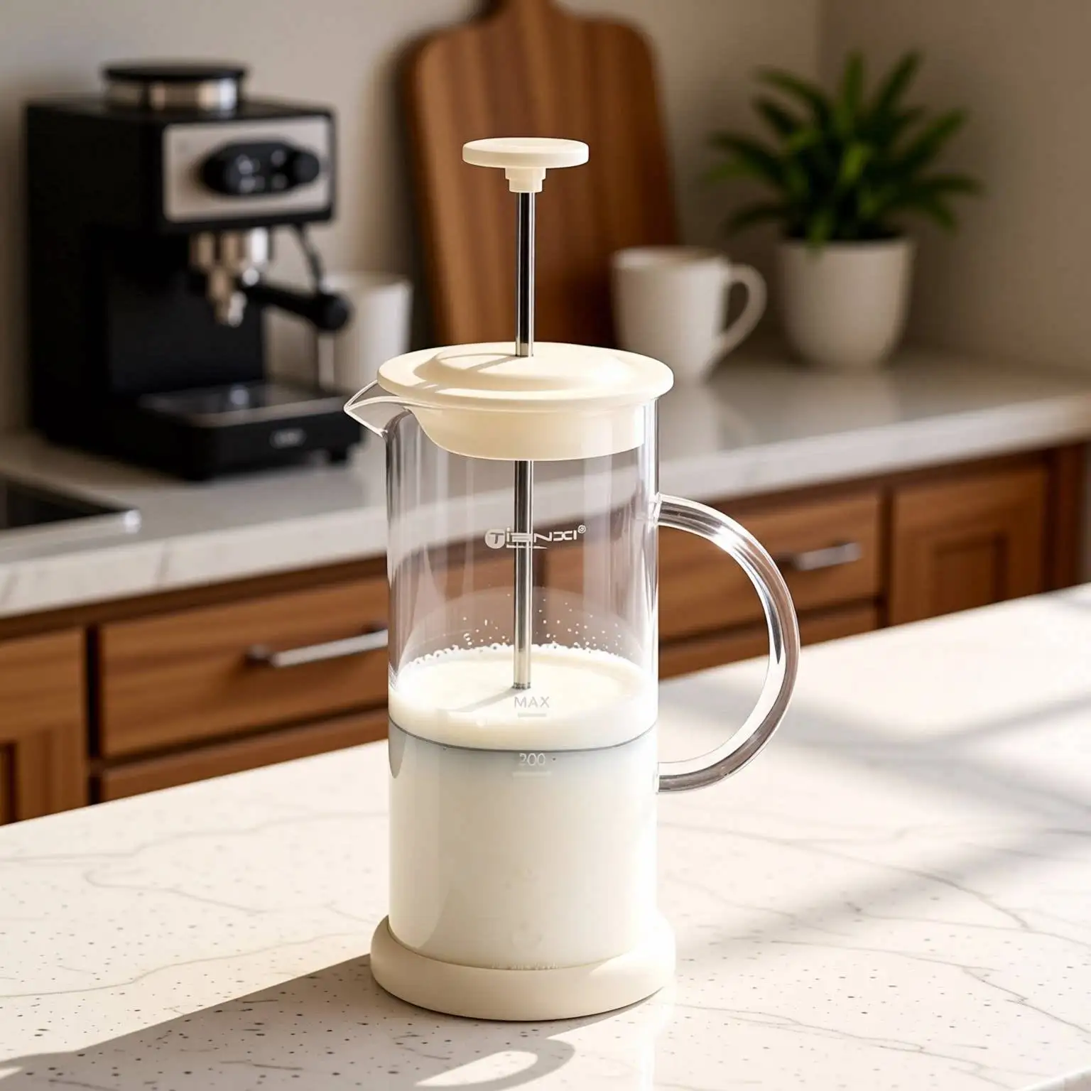 Glass Coffee Press Pot Hand Brew Filter Coffee Maker Milk Frothing Tea Brewing Hydraulic Glass Coffee Pot Tea Filter