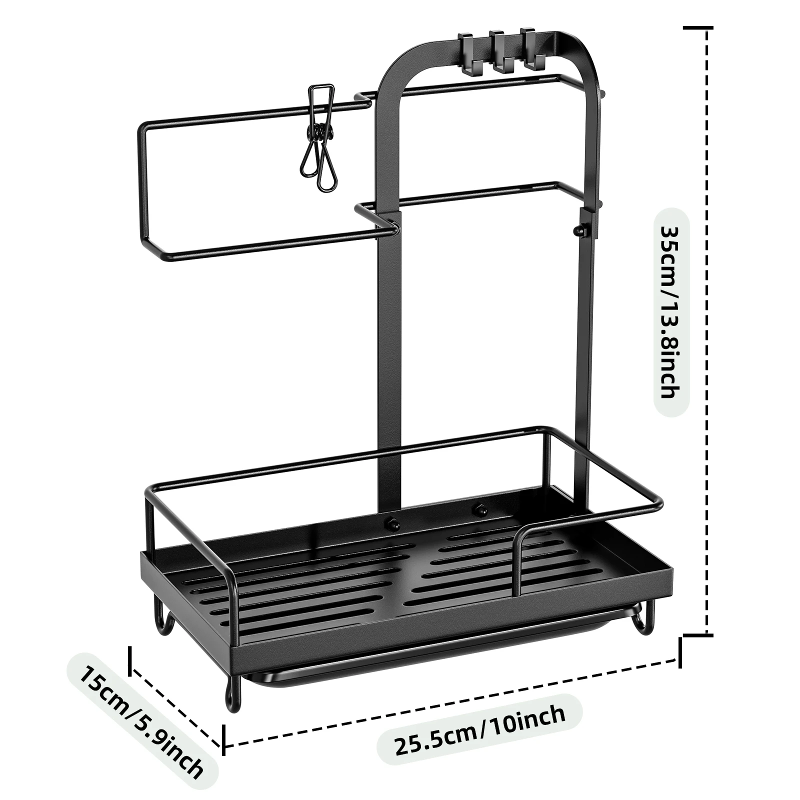 kitchen sink storage rack,faucet sponge rag holder,Bathroom drain rack with hook,Soap and cleaning supplies storage box