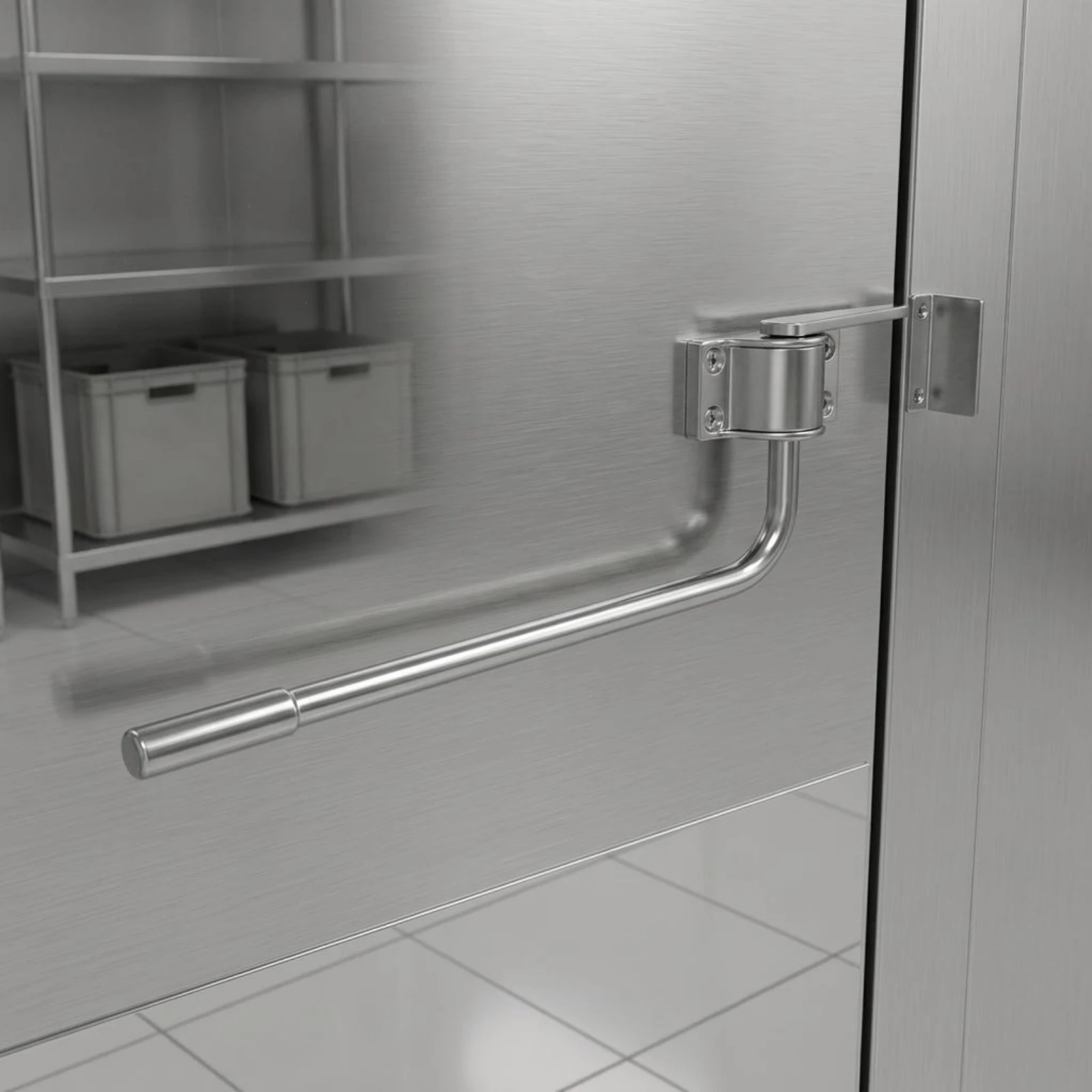 Stainless Steel Door Opener Set with Mounting Plate for Outward-opening Doors and Home Entry Areas