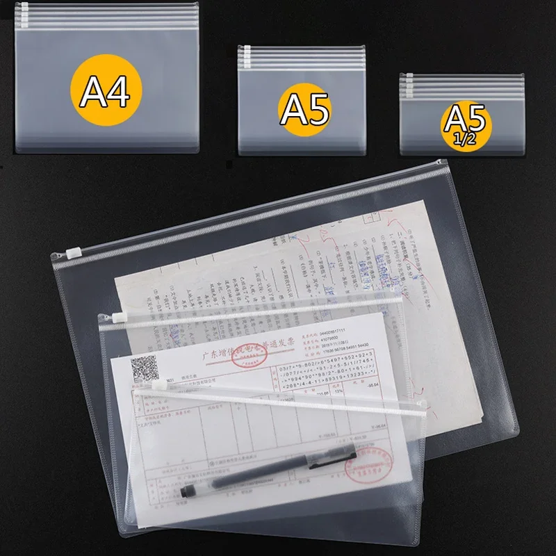 10pcs A4 A5 File Document Stationery Organizer Pouch Folders Zipper File Pockets Filing Bags for Document School Office Supplies