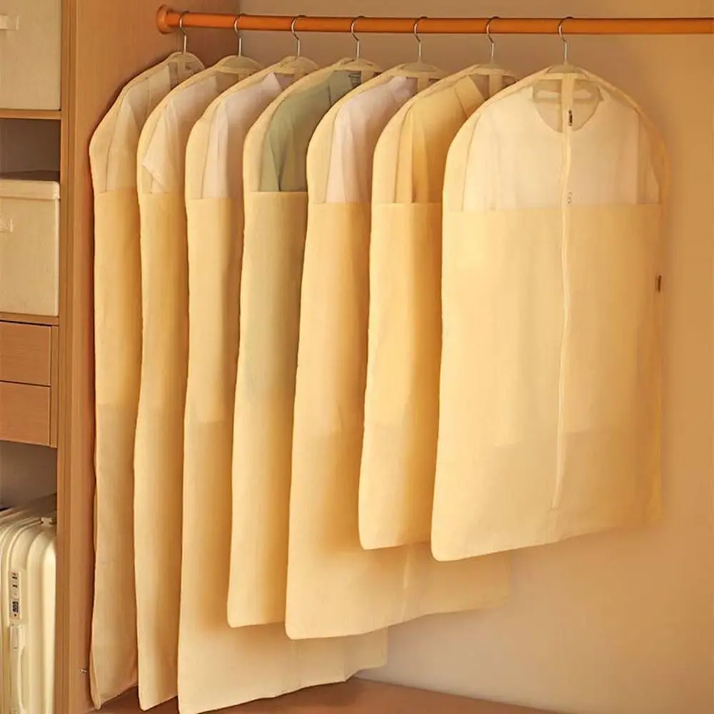 

Cotton Linen Clothes Dust Cover Hanging Dustproof Suit Cover Storage Bag Breathable Reusable Wardrobe Organizer for Home