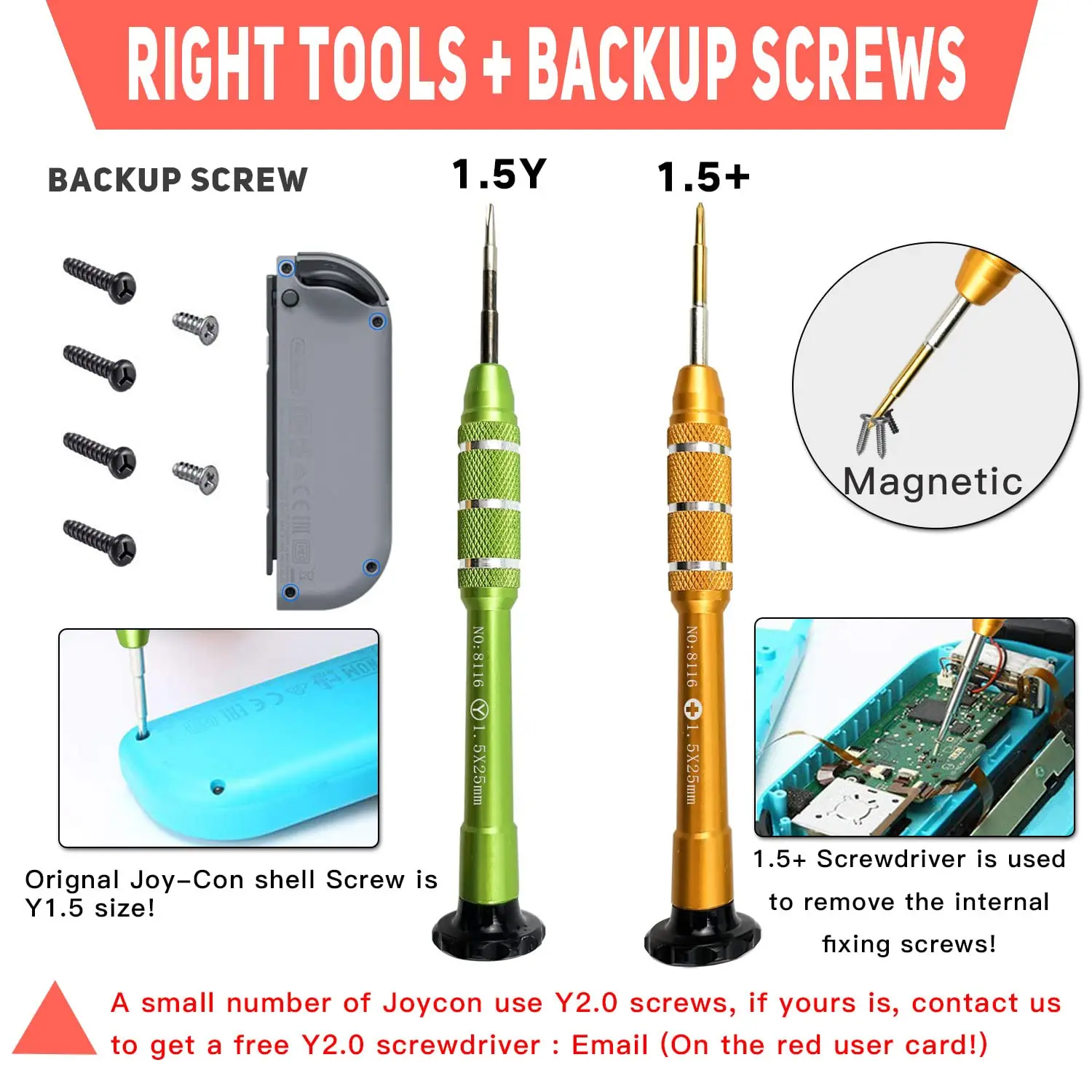 Kit de reparo 15 em 1 para substituição de joystick joycon, 2 pacotes para fix drift nintendo switch, controlador joy-con e joystick switch lite