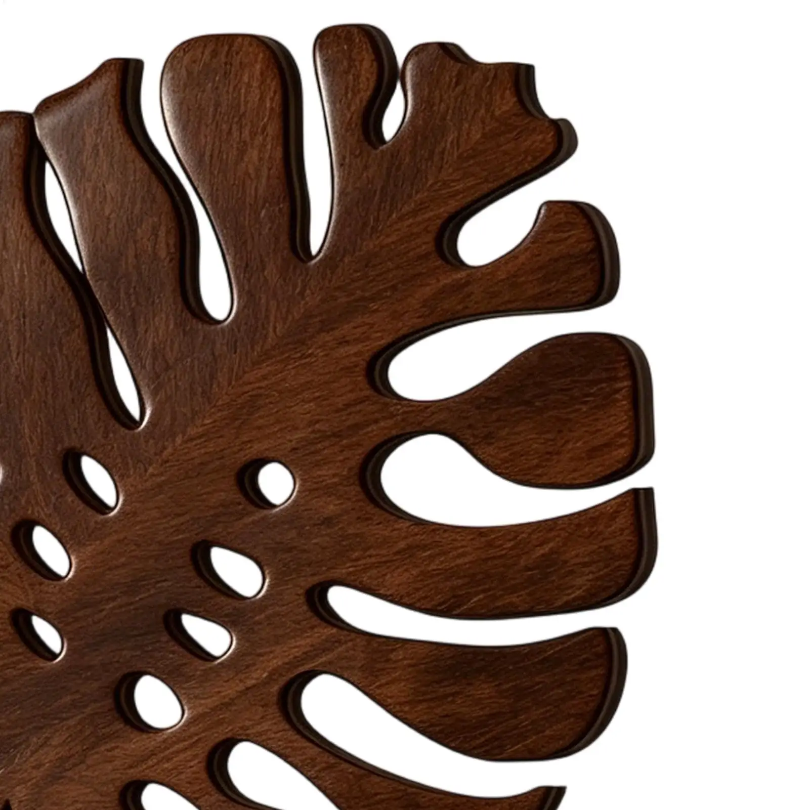 3Pcs Wooden Heat Resistant Trivet Set Monstera leaves Design Kitchen Countertop Protector Desk Decor Table Coasters Cup Holder