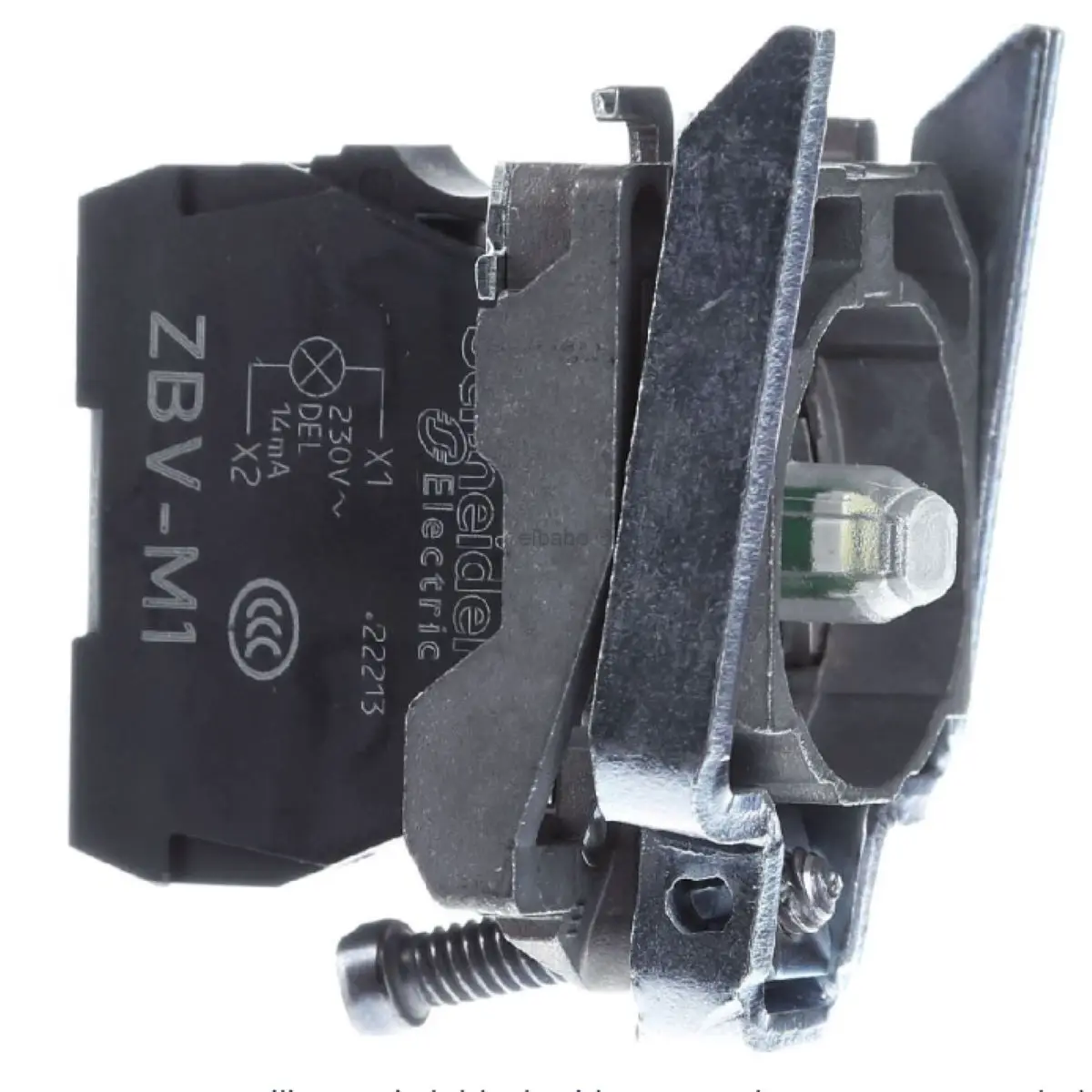 Complete body light block assembly, Harmony XB4, metal, universal LED, body fixing collar, 230...240V AC ZB4BVM1
