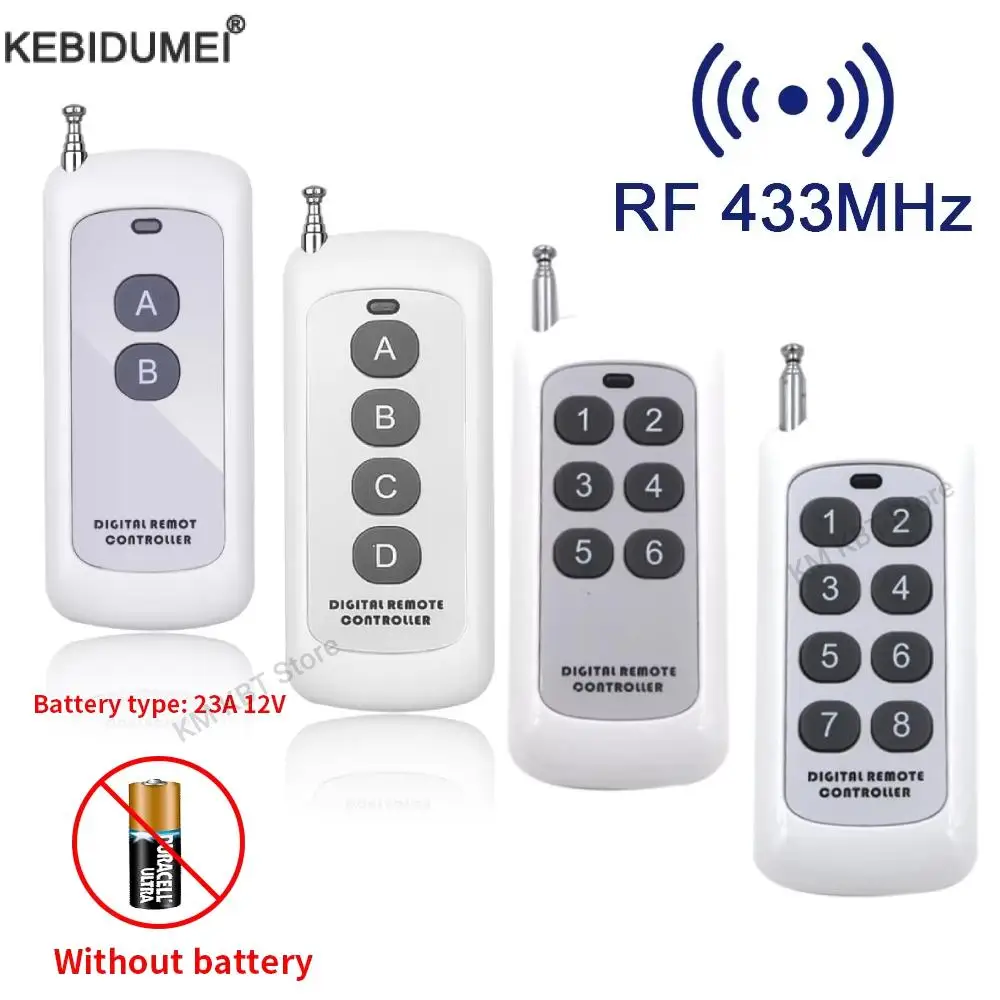 433MHZ Wireless RF Remote Control 2 4 6 8 Keys EV1527 Learning Code Garage Gate Door Opener Remote Control For Home Appliance